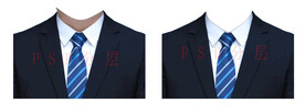 男款蓝领带胖西装素材psd
