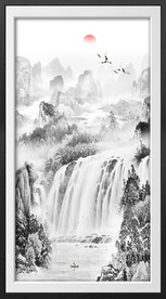 竖幅水墨画