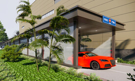 铝板雨棚效果图