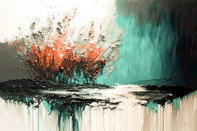 油画 河边
