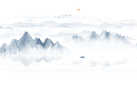 中式大理石意境山水画