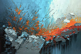 厚涂油画 风景
