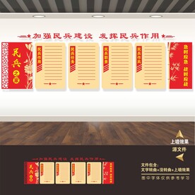 民兵民防誓词海报展板标语文化墙