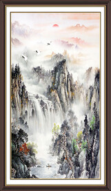 竖幅山水画