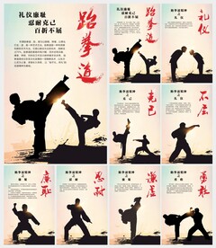 跆拳道馆展板挂图挂画形象背景墙