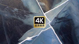 冬季结冰湖面上飞雪特色