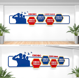 公安铁军四个铁一般文化墙