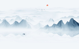 中式沙发客厅水墨画电视背景墙