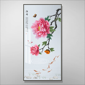 牡丹花鸟国画