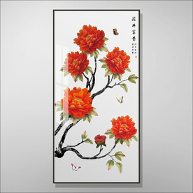 牡丹花鸟国画