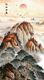 旭日东升国画