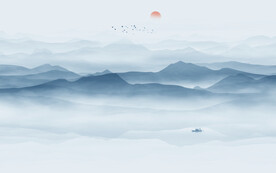 水墨山
