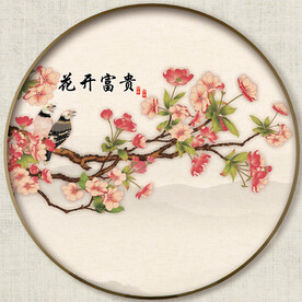 圆形花鸟图