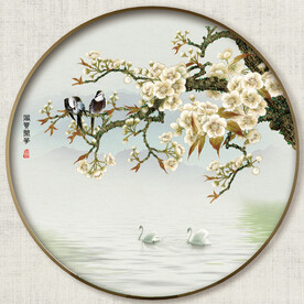 圆形花鸟图