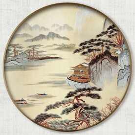 圆形中式山水画