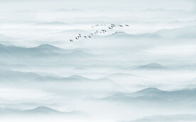 新中式水墨山水画背景墙