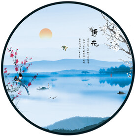 圆形中式花鸟画