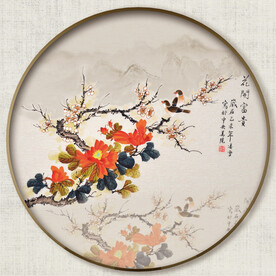 圆形花鸟图