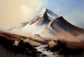 当代油画 山景
