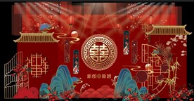 中式婚礼背景