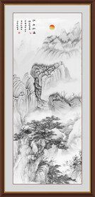 竖幅水墨画