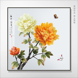 花鸟牡丹国画