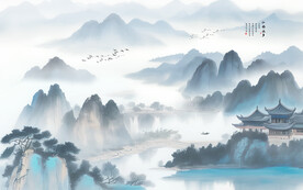 水墨江南背景墙