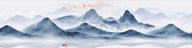 新中式抽象水墨山水风景背景墙