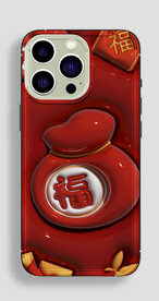 新年喜庆红色福字膨胀风手机壳