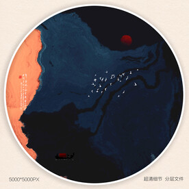 茶室水墨画
