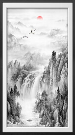 竖幅水墨画
