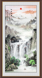 竖幅山水画