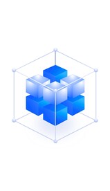 蓝色底座3D立体立方物体图标