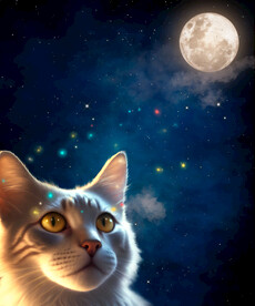 小猫望月