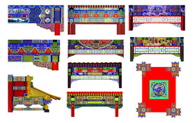 横梁建筑彩绘 