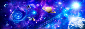 梦幻太空宇宙星球银河系星空背景