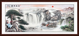 迎客松山水画