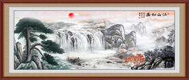 迎客松中国山水画