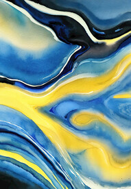 蓝色水墨流体肌理