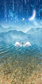 抽象意境山水玄关装饰画