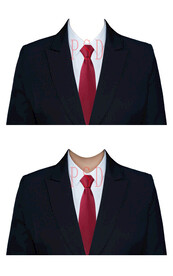 女人红领带西装证件照套装psd