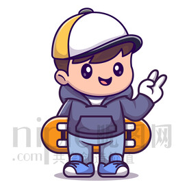 可爱卡通小男孩