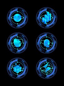 圆环3D立体UI图标icon