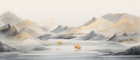 新中式国画山水装饰画