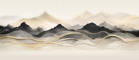 新中式水墨山水画