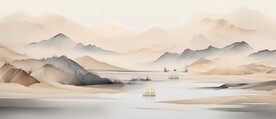 高档大气新中式山水画
