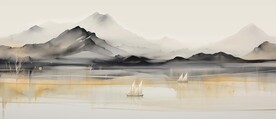 分层山水画