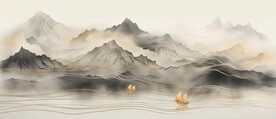 家有靠山山水装饰画