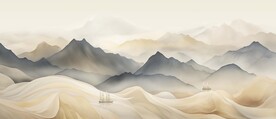 高档大气新中式山水画