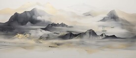 新中式抽象禅意山水画